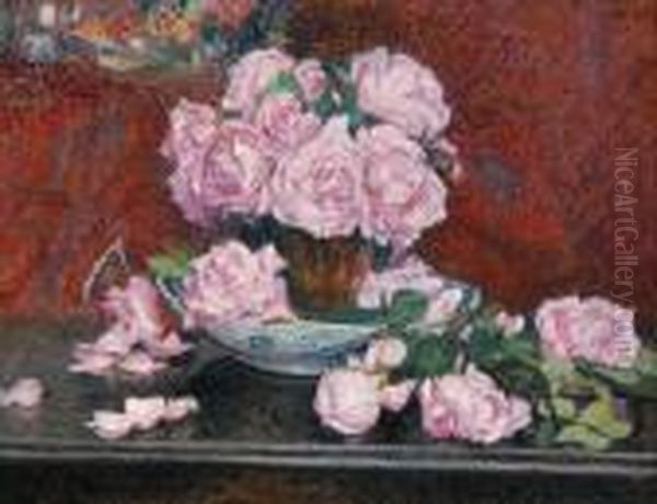 Roses Roses (ca. 1908) Oil Painting by Georges Lemmen