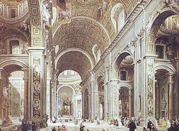 Saint Peter's Basilica Oil Painting by Giovanni Paolo Pannini