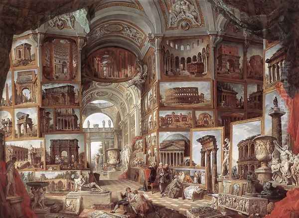 Roma Antica c. 1755 Oil Painting by Giovanni Paolo Pannini