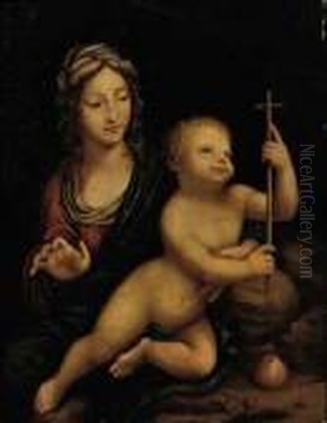 The Madonna Of The Yarnwinder Oil Painting by Leonardo Da Vinci