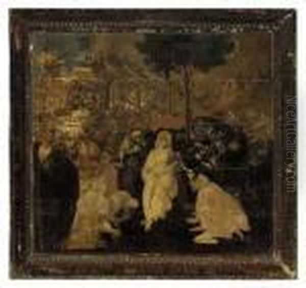 The Adoration Of The Magi Oil Painting by Leonardo Da Vinci