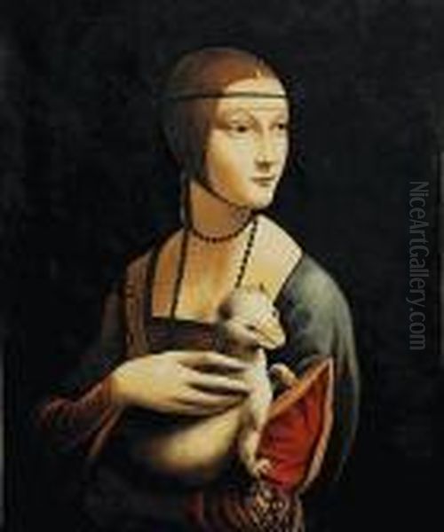 Lady With An Ermine Oil Painting by Leonardo Da Vinci