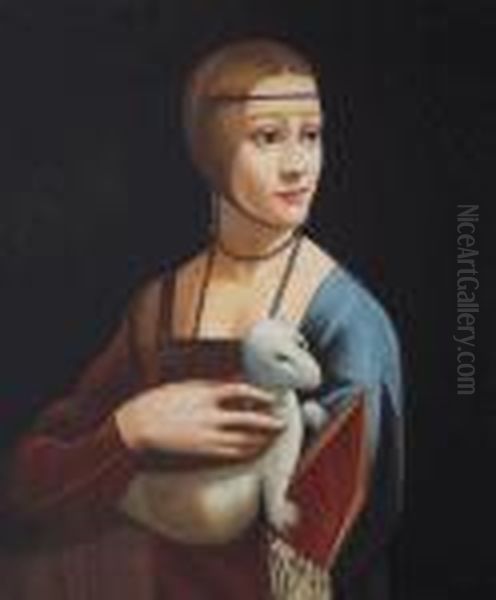 The Lady With An Ermine Oil Painting by Leonardo Da Vinci