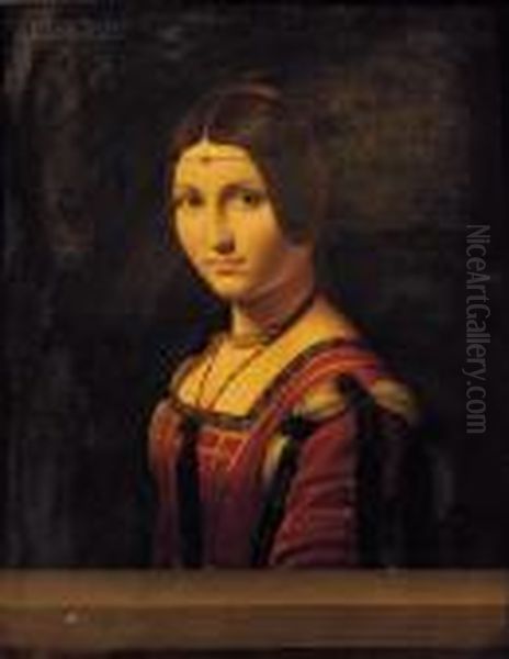 Portrait Of An Unknown Woman (la Belle Ferroniere) Oil Painting by Leonardo Da Vinci