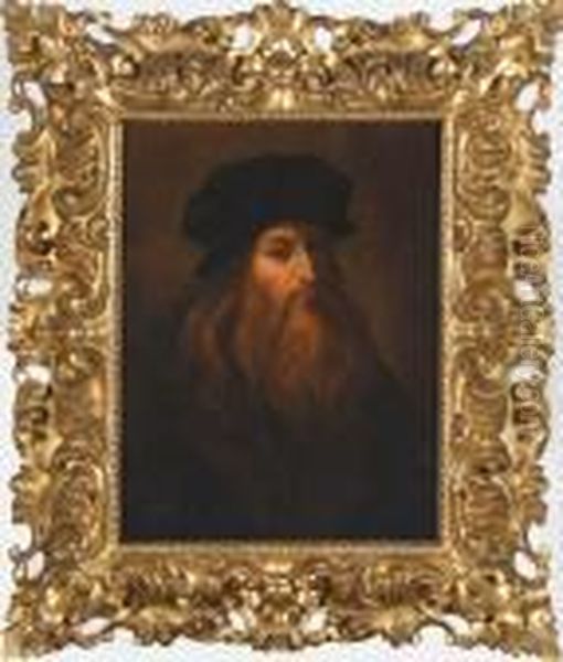 Copy Of Self-portrait Of Leonardo Da Vinci Oil Painting by Leonardo Da Vinci