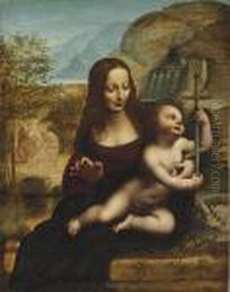 The Madonna Of The Yarnwinder Oil Painting by Leonardo Da Vinci