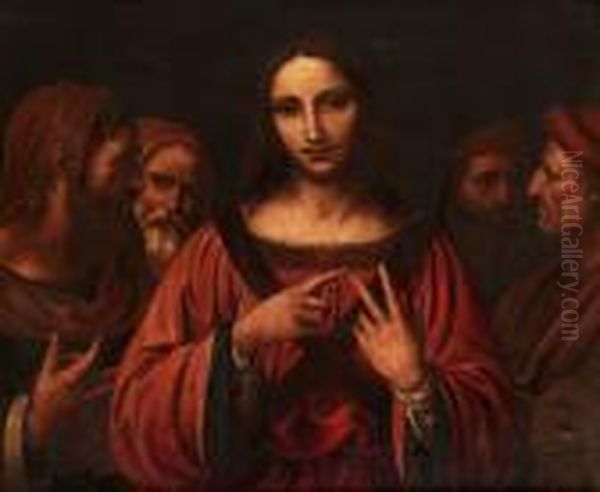 Jesus Debatterar Med De Aldre I Templet Oil Painting by Leonardo Da Vinci