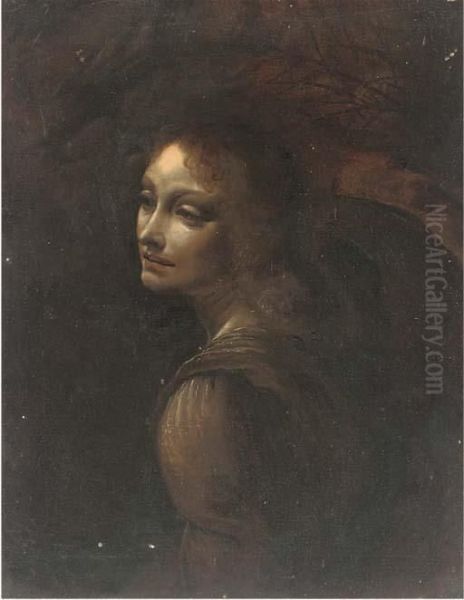 Head Of An Angel Oil Painting by Leonardo Da Vinci