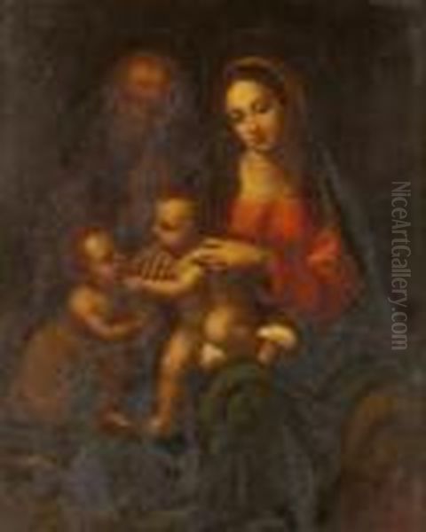 La Sainte Famille Oil Painting by Leonardo Da Vinci