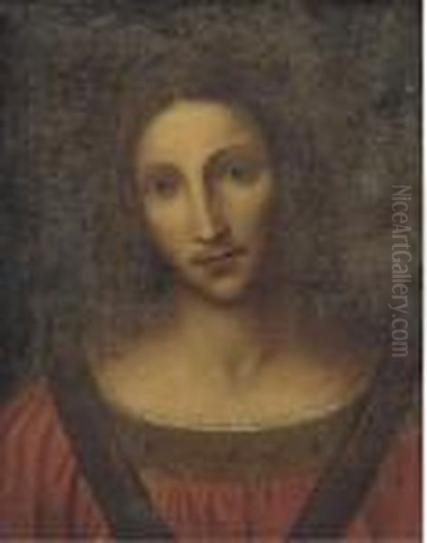 Head Of A Female Saint Oil Painting by Leonardo Da Vinci