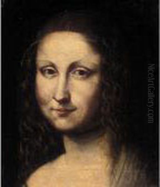 The Head Of The Mona Lisa Oil Painting by Leonardo Da Vinci