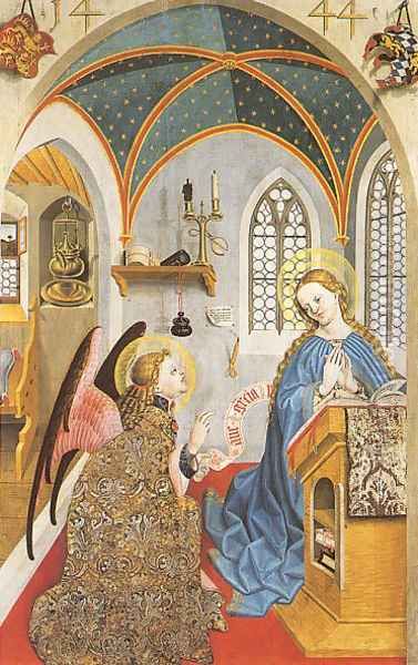 The Annunciation 1444 Oil Painting by Master of the Polling Panels