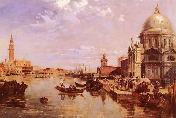 A View of the San Giorgio Church and the Grand Canal Oil Painting by Edward Pritchett