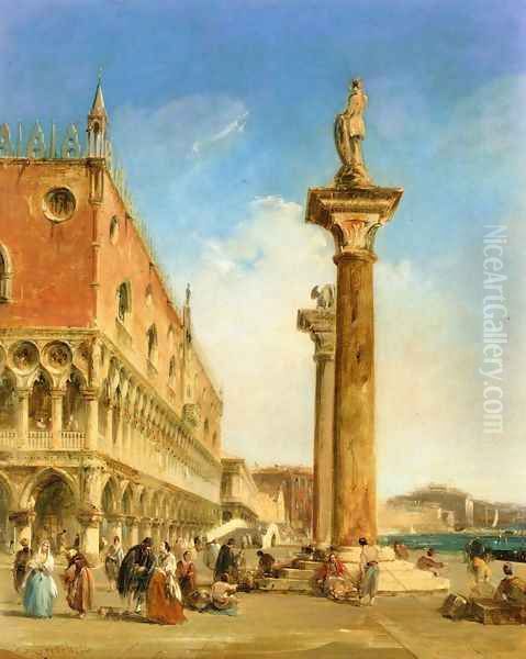 The Ducal Palace from the Piazzetta Oil Painting by Edward Pritchett