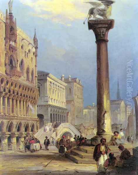 St. Marks and the Doges Palace, Venice Oil Painting by Edward Pritchett