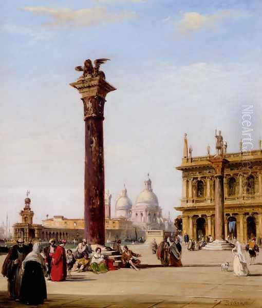 The Piazetta, St. Mark's, Venice Oil Painting by Edward Pritchett