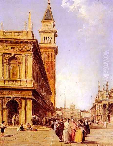 St Mark's Square, Venice Oil Painting by Edward Pritchett