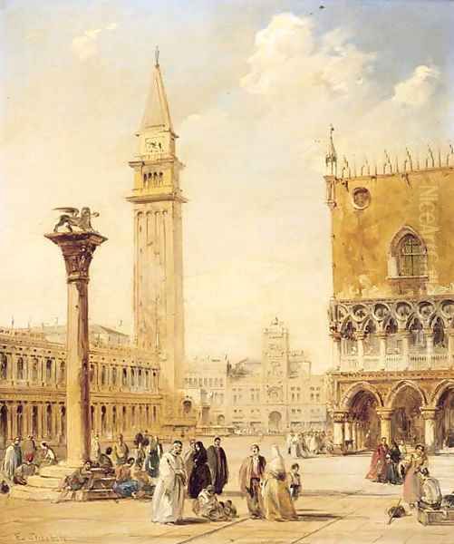 St. Mark's Square, Venice Oil Painting by Edward Pritchett