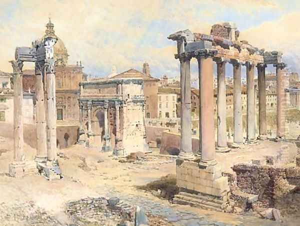 The Forum, Rome Oil Painting by Edward Pritchett