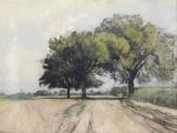 Champs Aux Trois Arbres, Crevecur Oil Painting by Auguste Louis Lepere