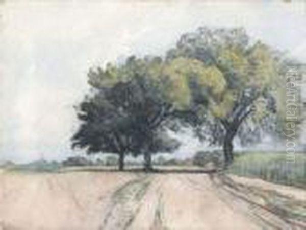 Champs Aux Trois Arbres, Crevecoeur,1912 Oil Painting by Auguste Louis Lepere