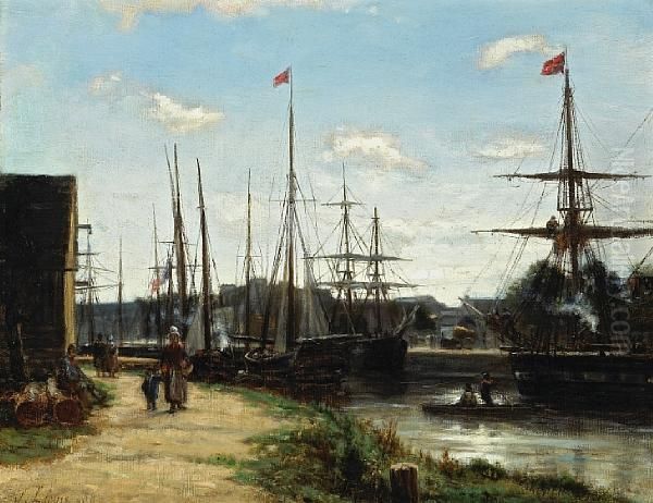 Caen, L'orne, Cours Caffarelli Oil Painting by Stanislas Lepine