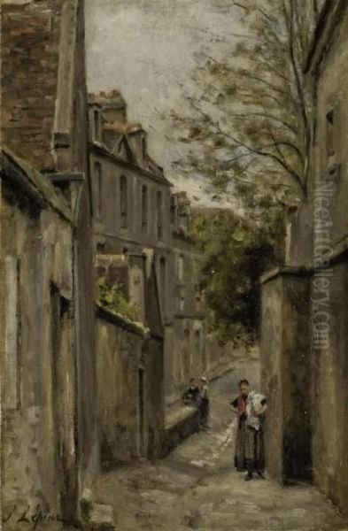 La Rue Saint-vincent, Montmartre Oil Painting by Stanislas Lepine