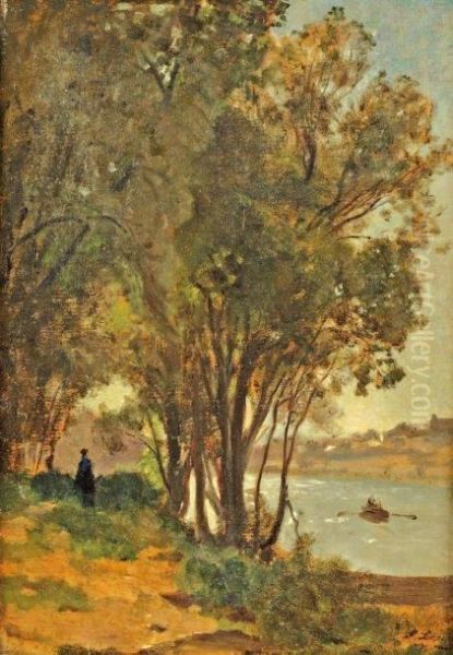 Bord De Riviere Oil Painting by Stanislas Lepine