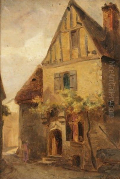 Vieille Maison A Caen Oil Painting by Stanislas Lepine