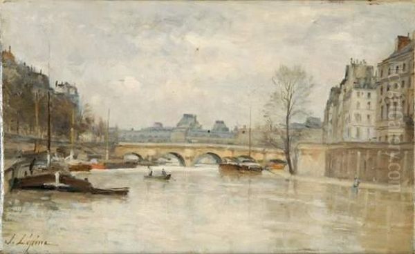 Petit Bras De Seine Au Pont Neuf Oil Painting by Stanislas Lepine