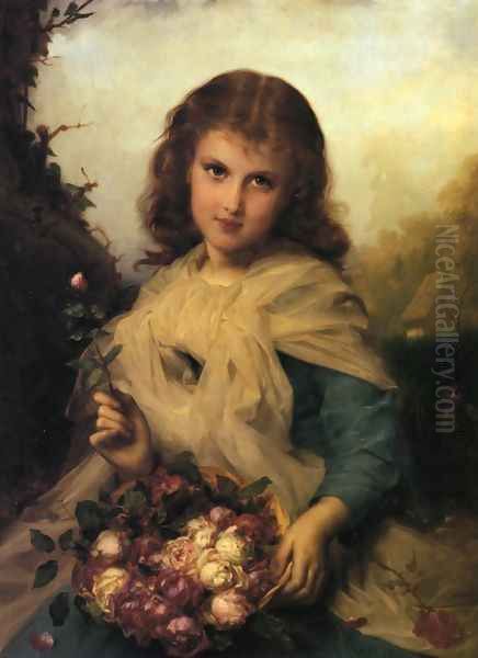 Roses Oil Painting by Etienne Adolphe Piot