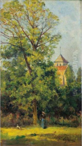 Le Clocher De Vetheuil Oil Painting by Stanislas Lepine