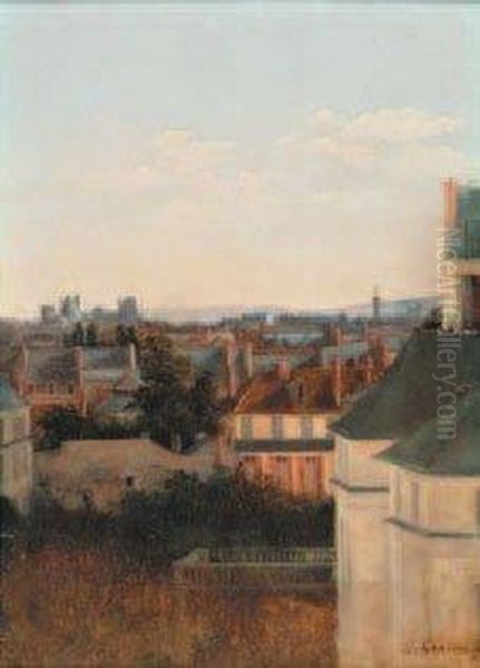 Vue Des Toits De Paris Oil Painting by Stanislas Lepine