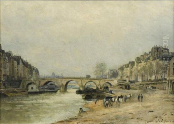 Le Pont Marie Oil Painting by Stanislas Lepine