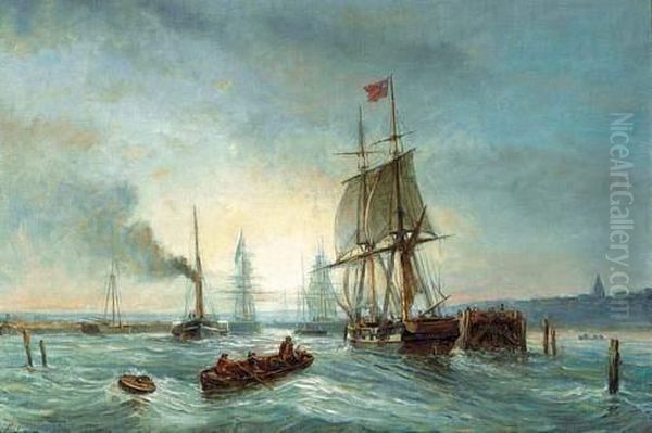 Entree Du Port Oil Painting by Stanislas Lepine