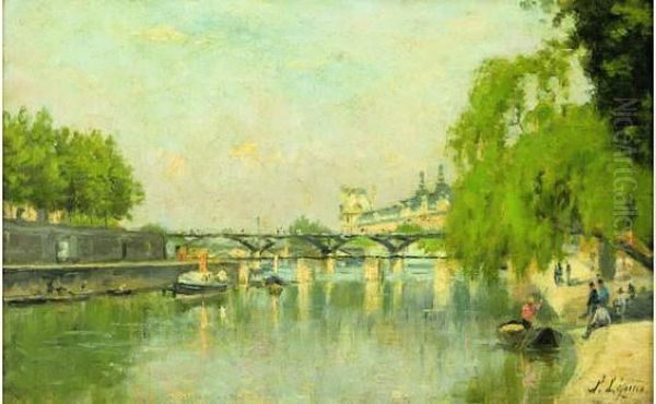 Vue Du Louvre Et De La Seine Oil Painting by Stanislas Lepine