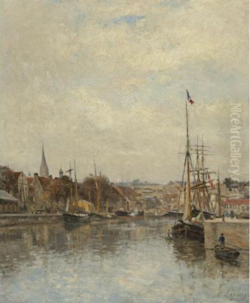 Caen Le Bassin Saint-pierre Oil Painting by Stanislas Lepine