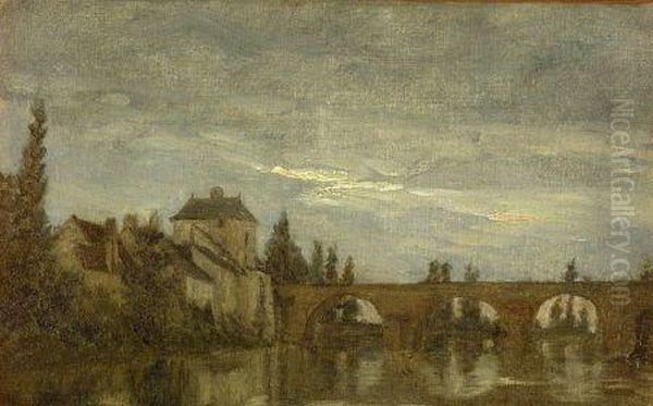 Pont De Moudo Oil Painting by Stanislas Lepine