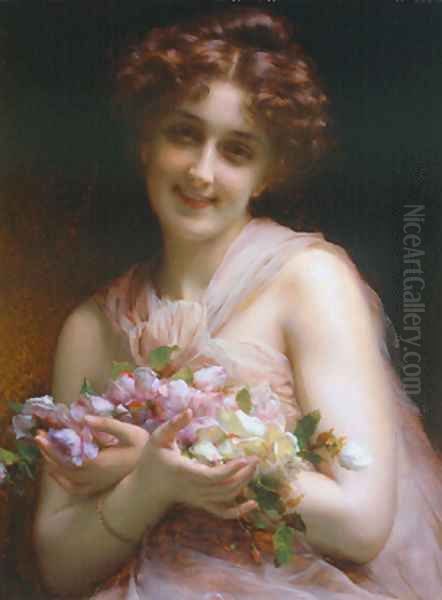 Flowers Oil Painting by Etienne Adolphe Piot