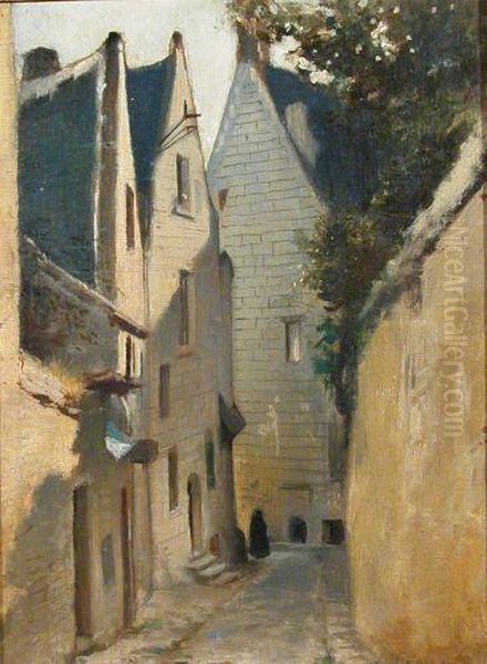 Street In Rouen Oil Painting by Stanislas Lepine