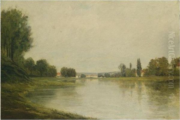 Les Bords De Seine Oil Painting by Stanislas Lepine