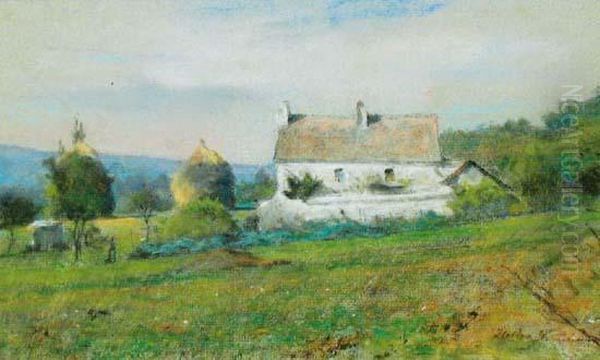 Meules Pres De La Ferme Oil Painting by Stanislas Lepine