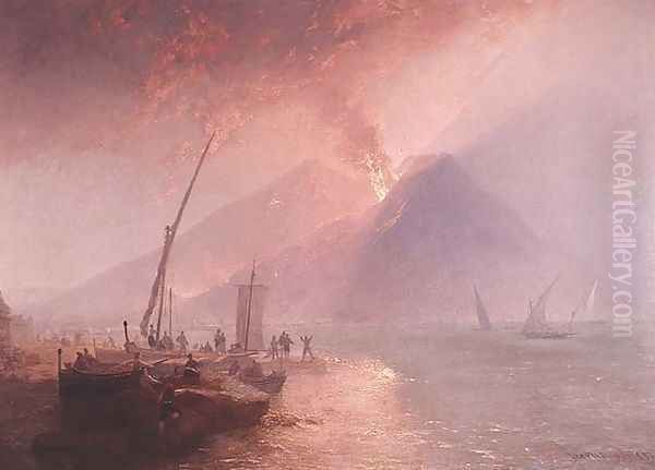 Eruption of Mt.Vesuvius, 1856 Oil Painting by James Baker Pyne