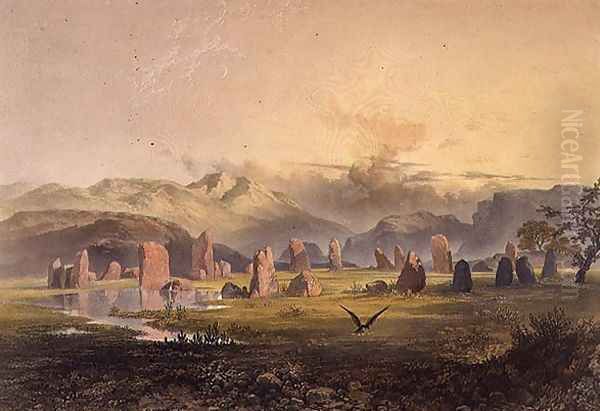 Castlerigg Stone Circle near Keswick, from The English Lake District, 1853 Oil Painting by James Baker Pyne