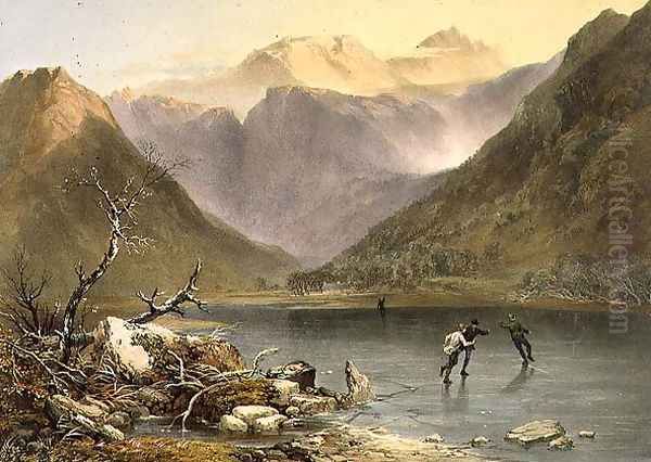 Brothers Water, from The English Lake District, 1853 Oil Painting by James Baker Pyne