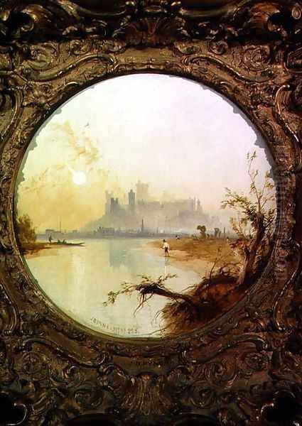 A View of Windsor Castle from the Thames Oil Painting by James Baker Pyne