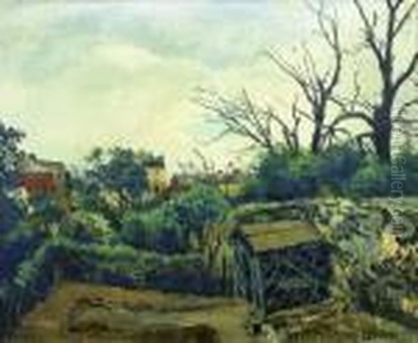 Jardin A Montmartre Oil Painting by Marcel Leprin