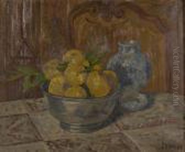 Nature Morte Aux Clementines Oil Painting by Marcel Leprin