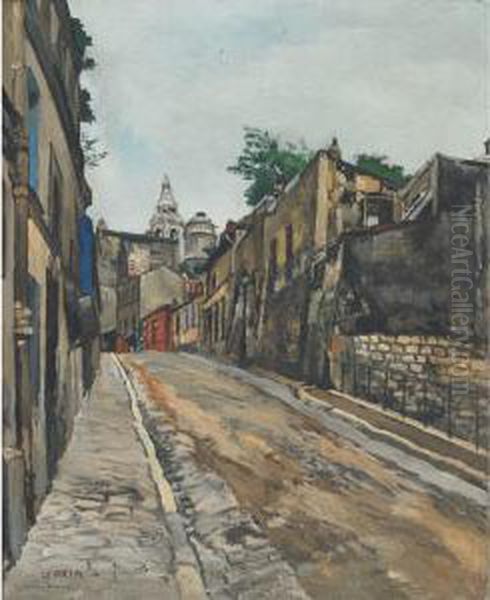 Rue St. Vincent - Montmarte; Backyard Garden Oil Painting by Marcel Leprin