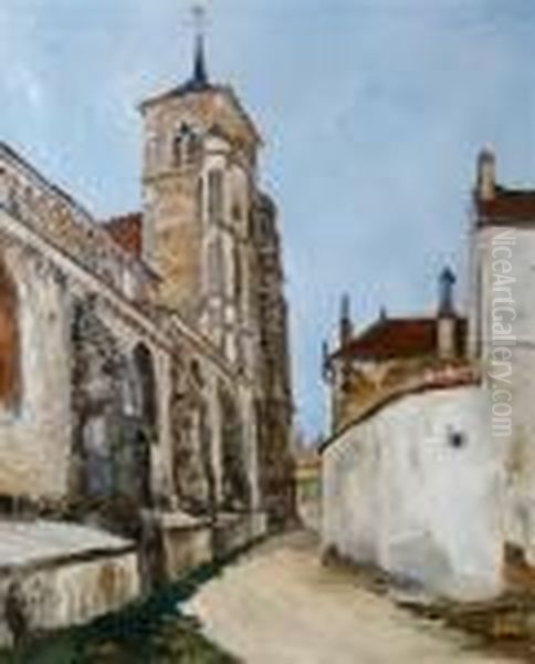 View Of A Cathedral Oil Painting by Marcel Leprin